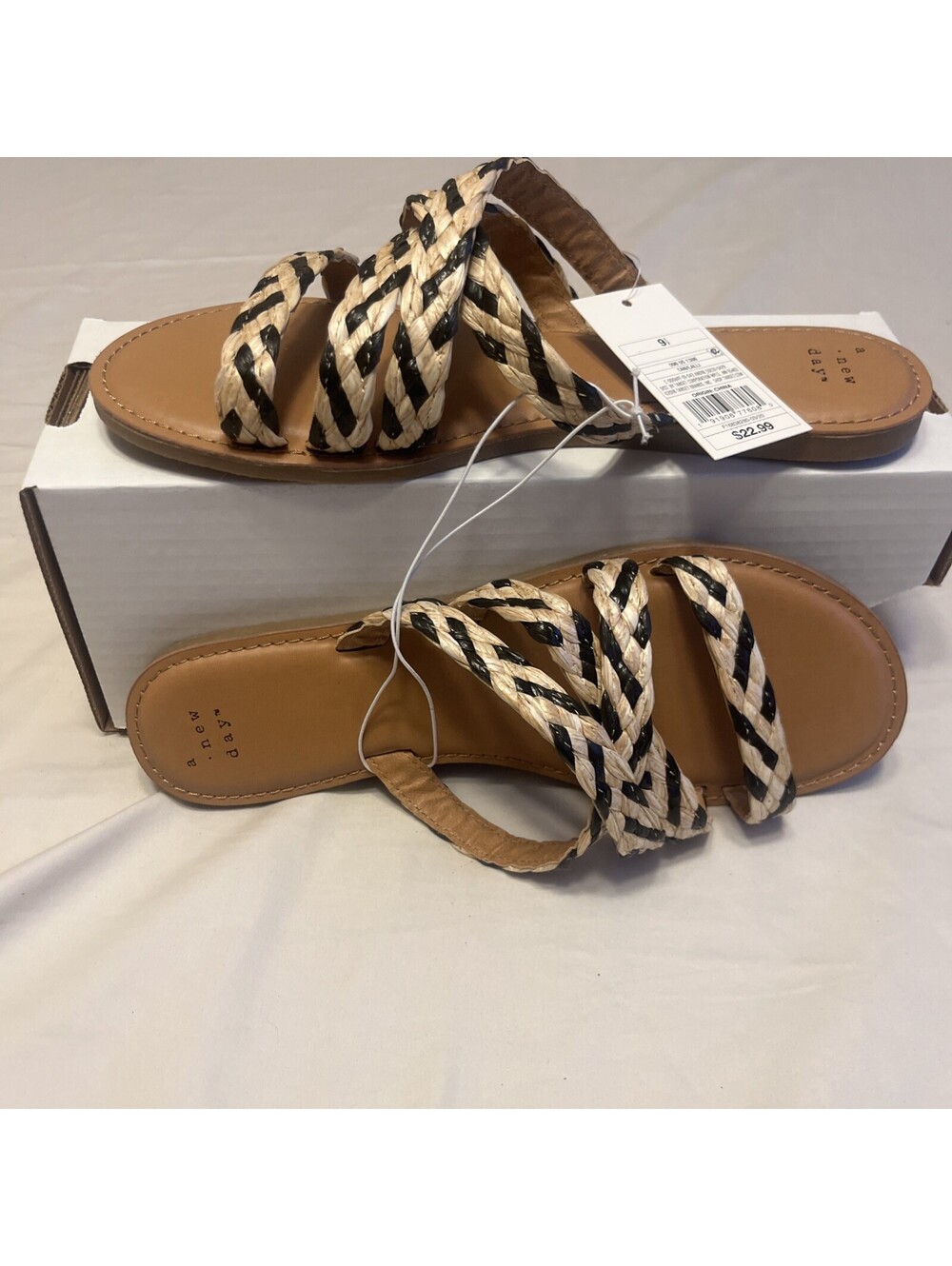 Women’s Black And Tan Lalli Slide Strap Sandals Size 9.5 Target A New Day